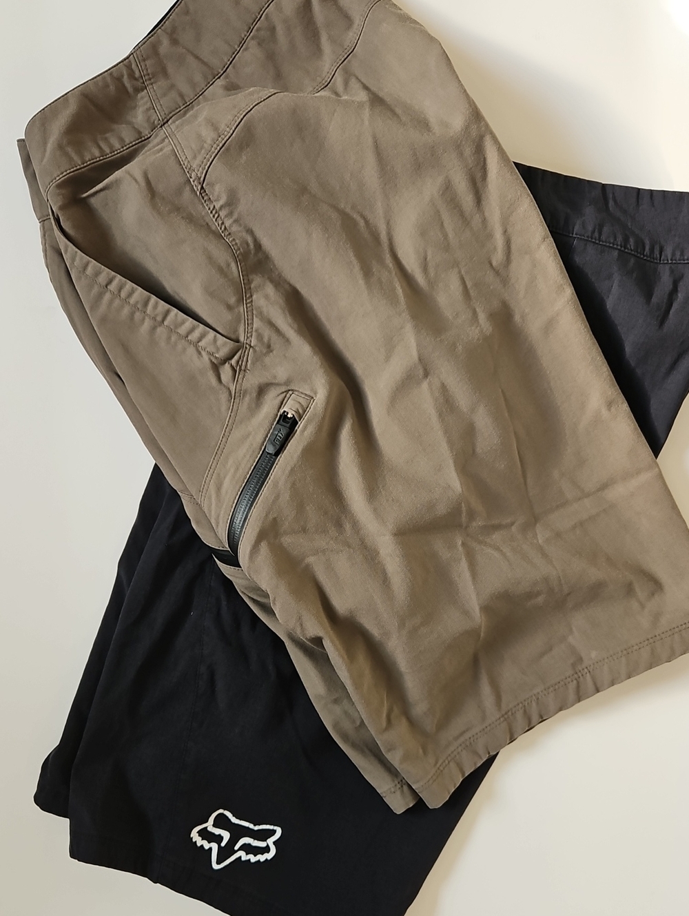 2 Pair-Fox Men's Ranger Hybrid Shorts Khaki & Black